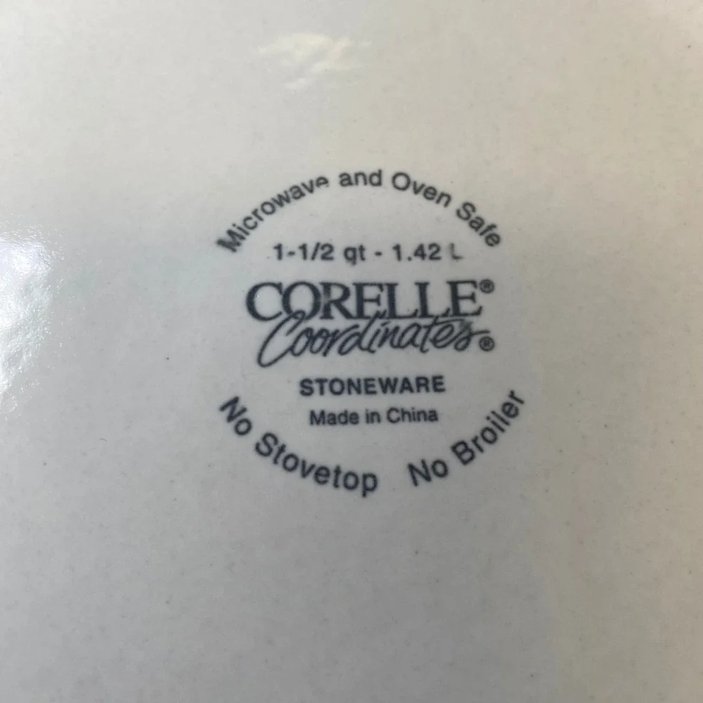 Corelle Coordinates Callaway 1.5 Qt Stoneware Covered Casserole Dish w/Lid